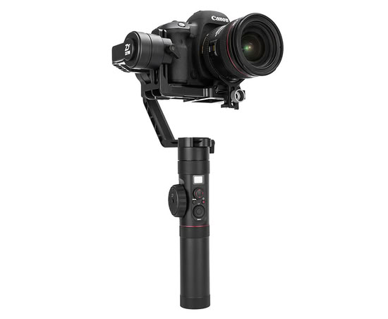 Компактний чорний стабілізатор Zhiyun з бездзеркальною камерою Canon
